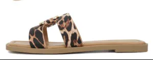 Leopard Gold Rectangle Sandals