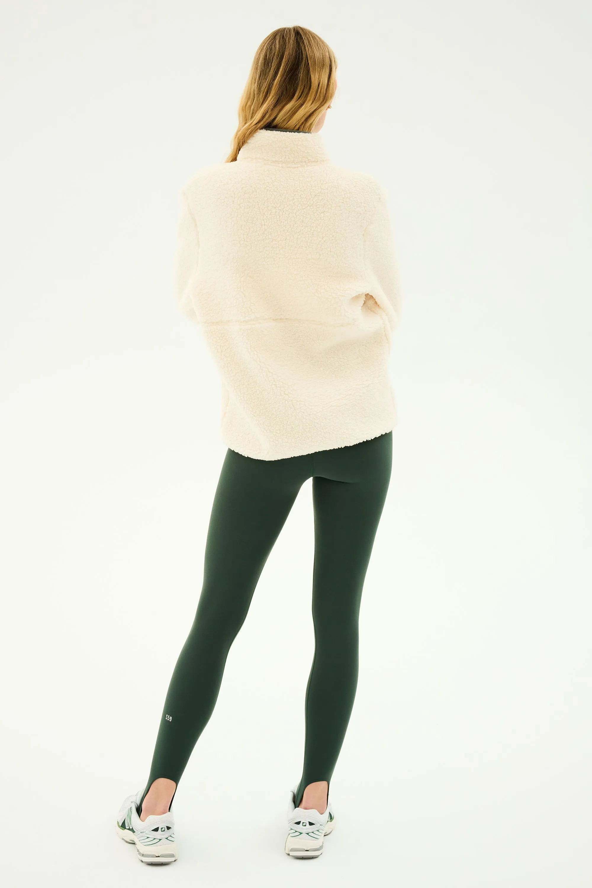 Libby Sherpa Half Zip - Creme/Military