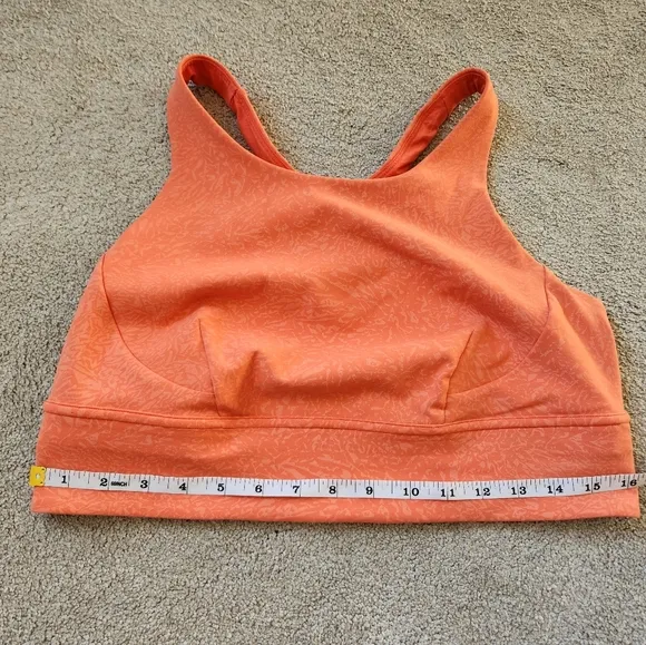 Lululemon Wunder Train Long-Line Bra Coral Razor Back Tang Top Style Size 14