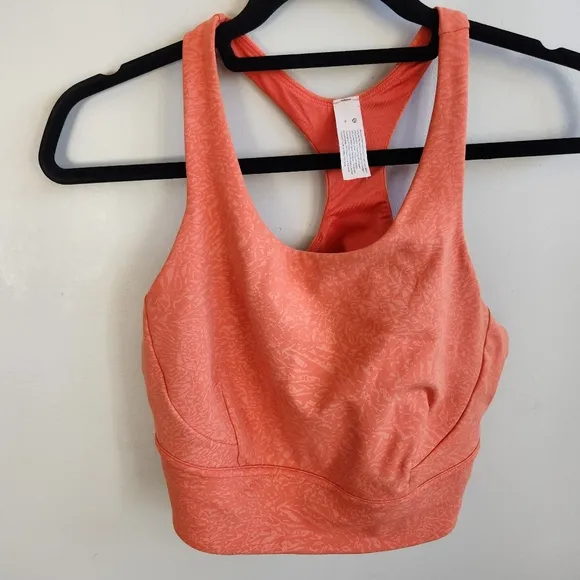 Lululemon Wunder Train Long-Line Bra Coral Razor Back Tang Top Style Size 14