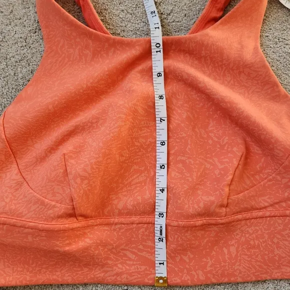 Lululemon Wunder Train Long-Line Bra Coral Razor Back Tang Top Style Size 14