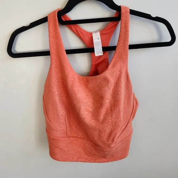 Lululemon Wunder Train Long-Line Bra Coral Razor Back Tang Top Style Size 14