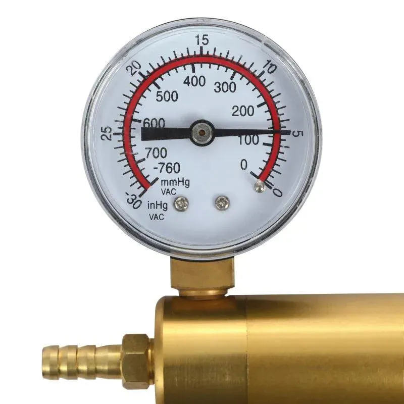 LuxaMax Brass Handle Penis Pump Set w Gauge