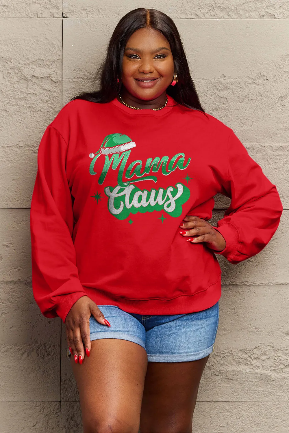 MAMA CLAUS Round Neck Sweatshirt