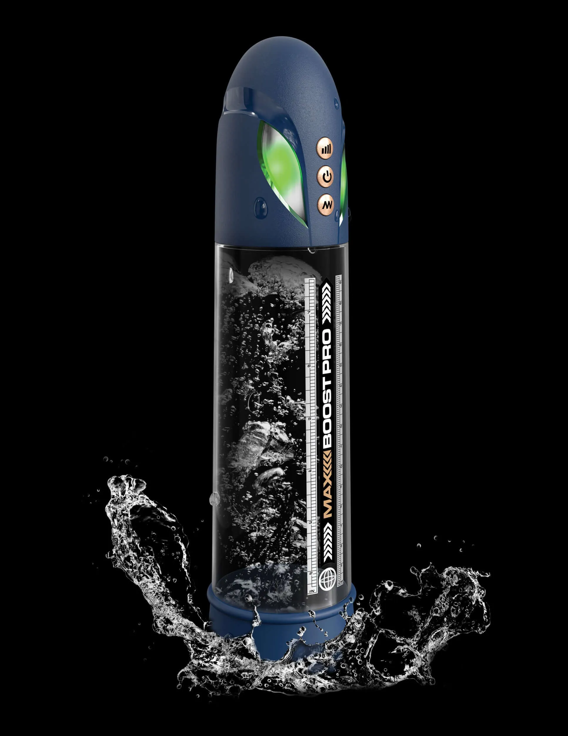 Max Boost Pro Flow Penis Pump - Blue/clear