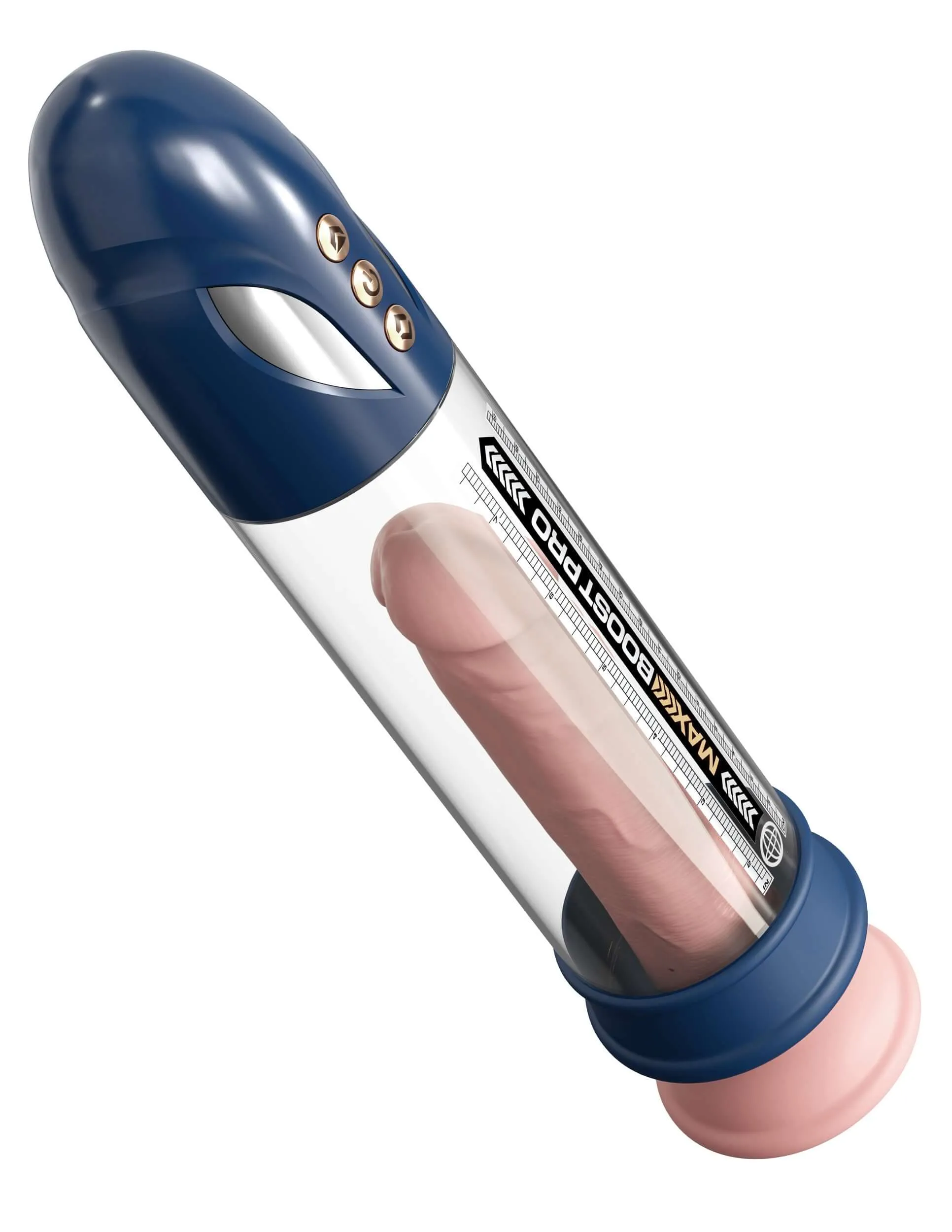 Max Boost Pro Flow Penis Pump - Blue/clear