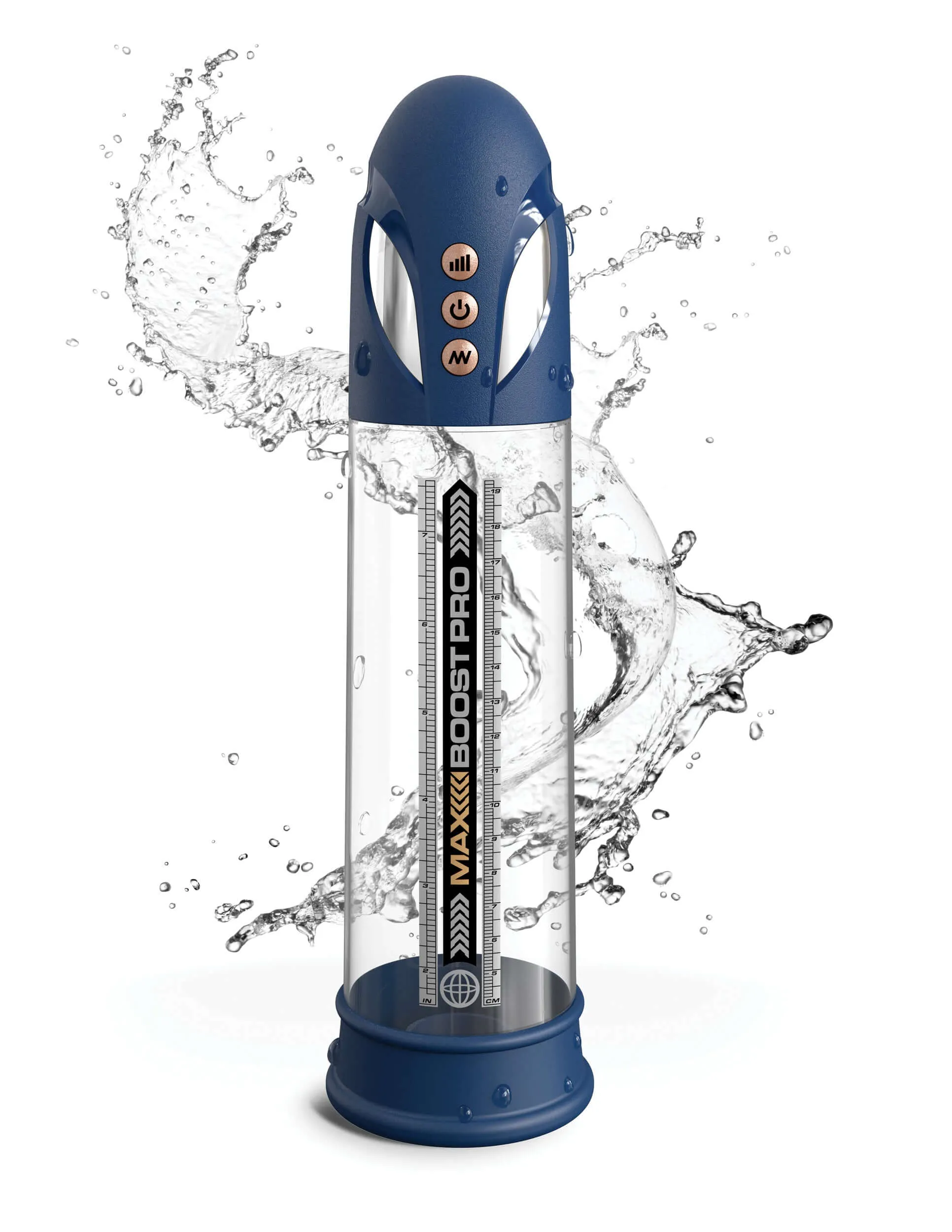 Max Boost Pro Flow Penis Pump - Blue/clear