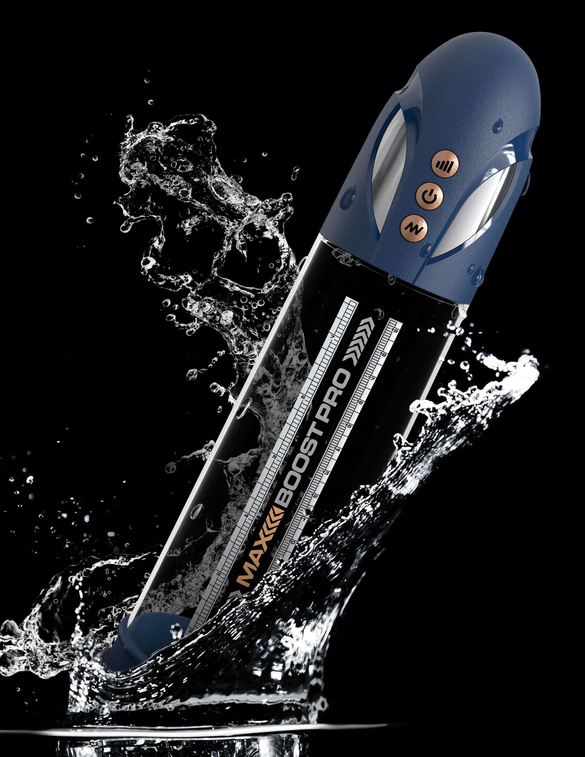 Max Boost Pro Flow Penis Pump - Blue/clear