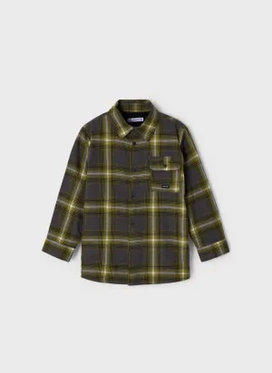 Mayoral Boys Grey And Yellow Plaid Long Sleeve: Size 3 to 8