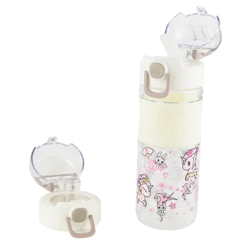 MCK TKDK Water Bottle (600ml),2 Lids, Cherry Blossom-2 Colors