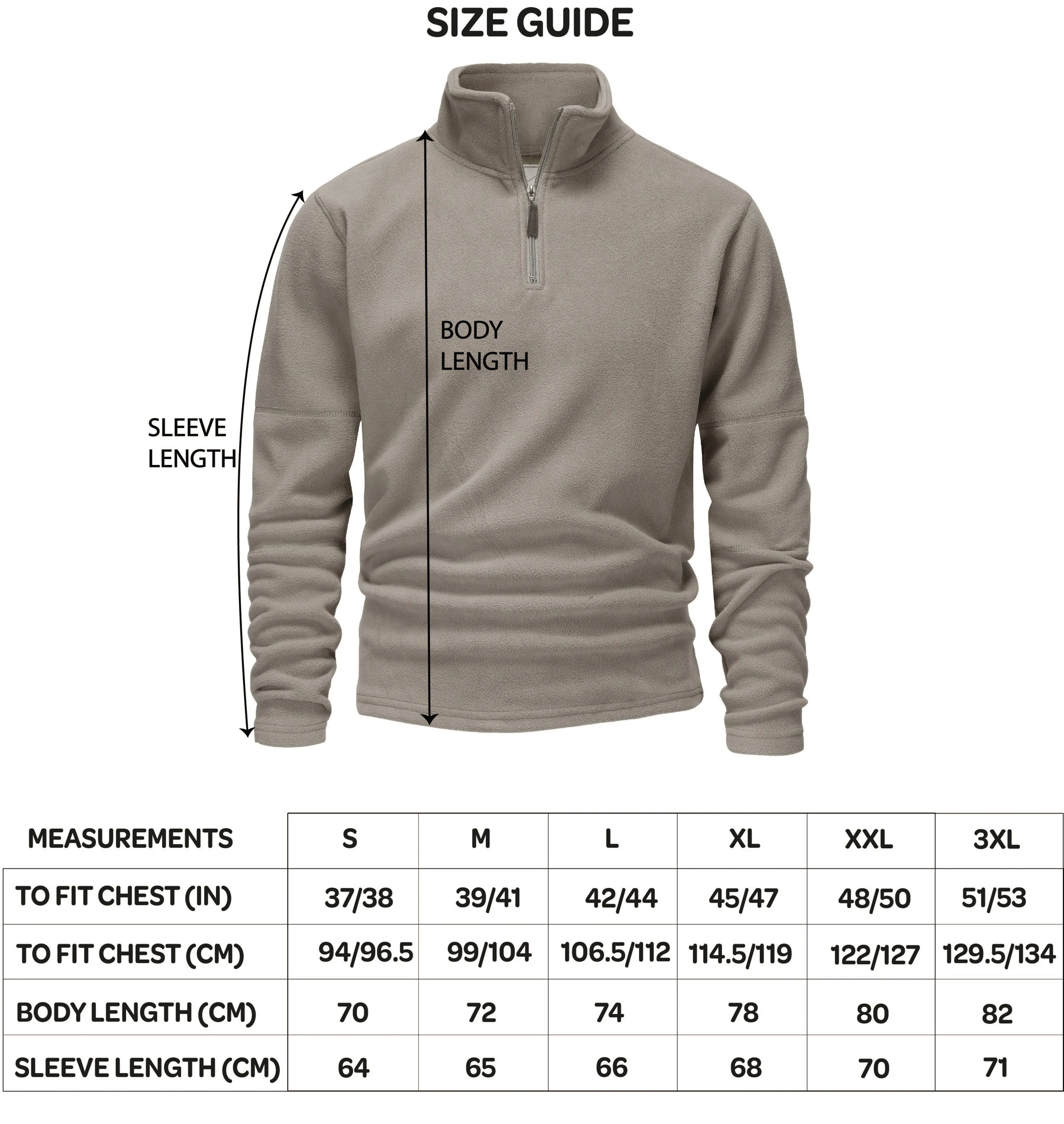 Mens 1/4 Zip Fleece Jumper - Black