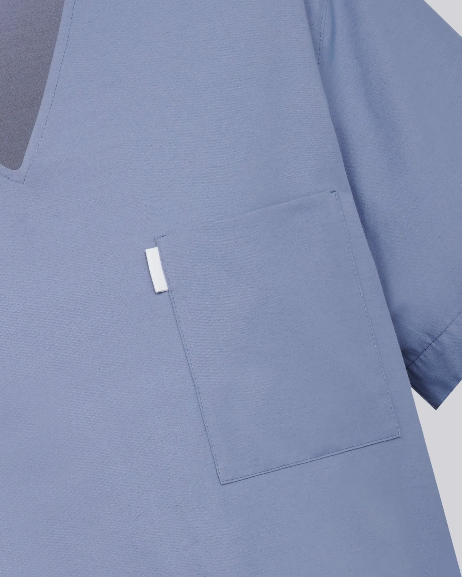 Men's V-neck Office Scrub Top | Woven Stretch