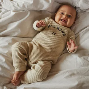 Milking It Rib Romper Onesie (Oatmeal)