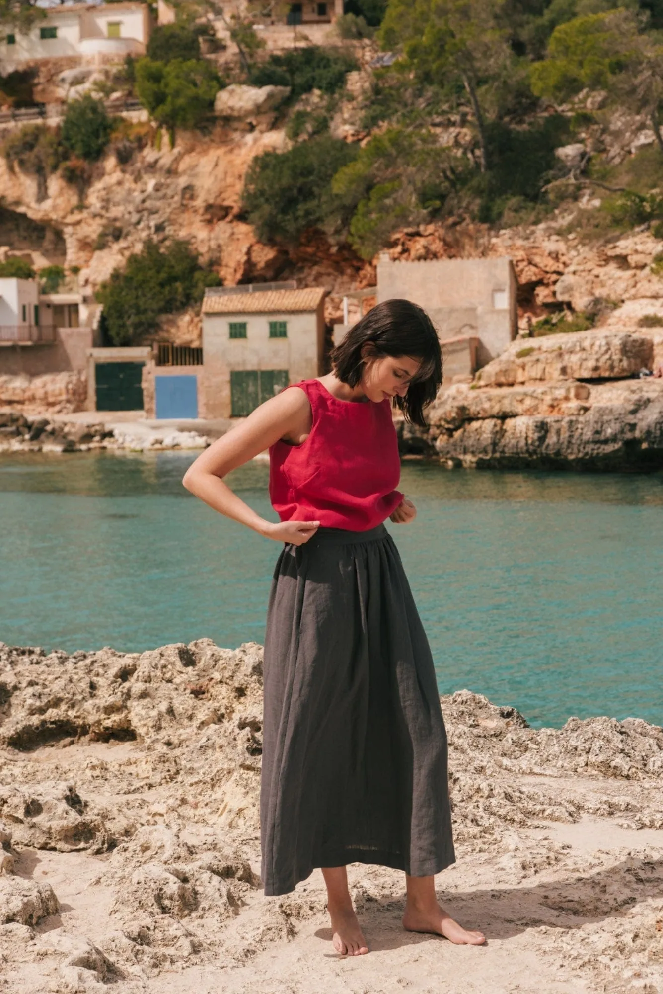 Mona Linen Long Skirt | Multiple Colours