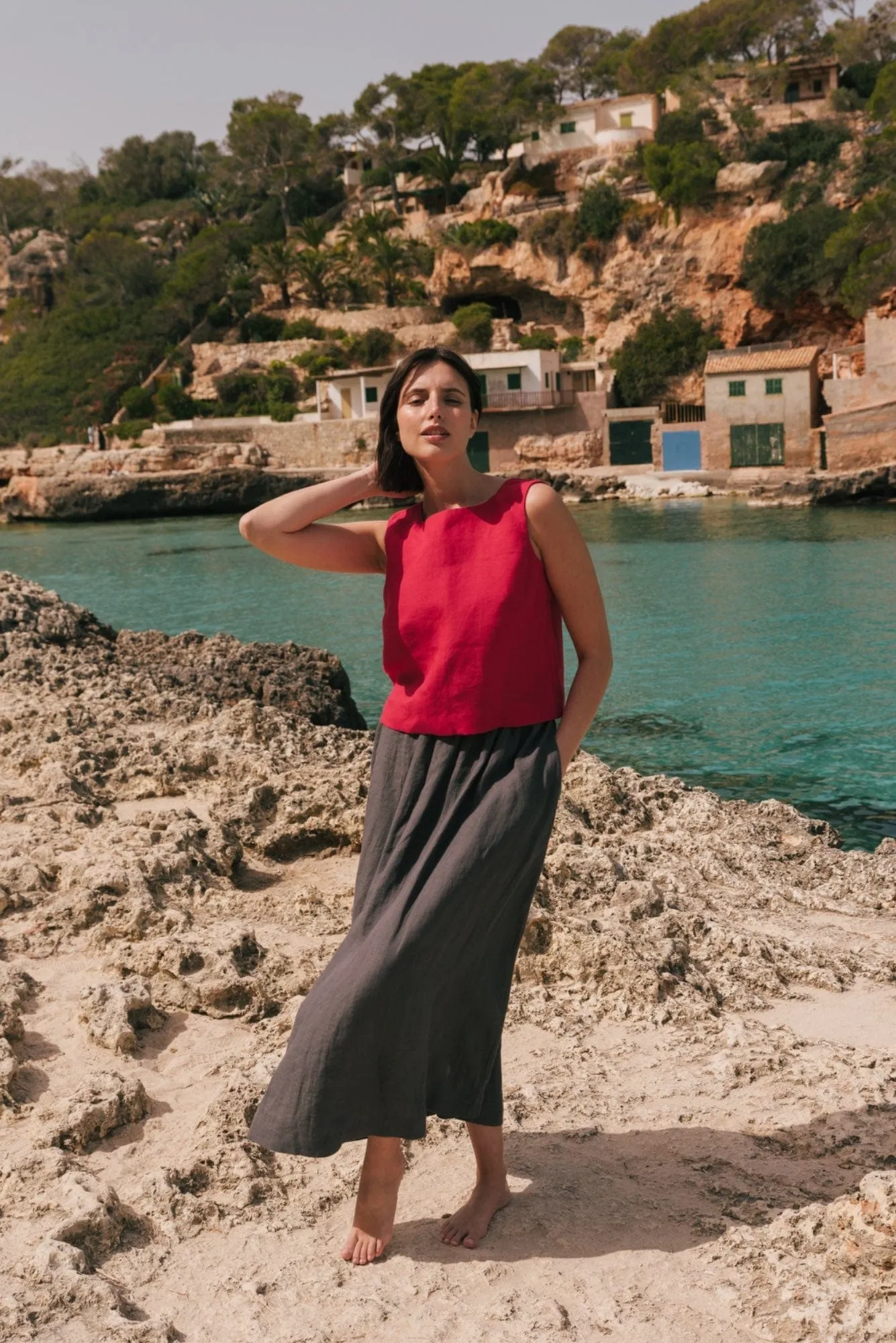 Mona Linen Long Skirt | Multiple Colours