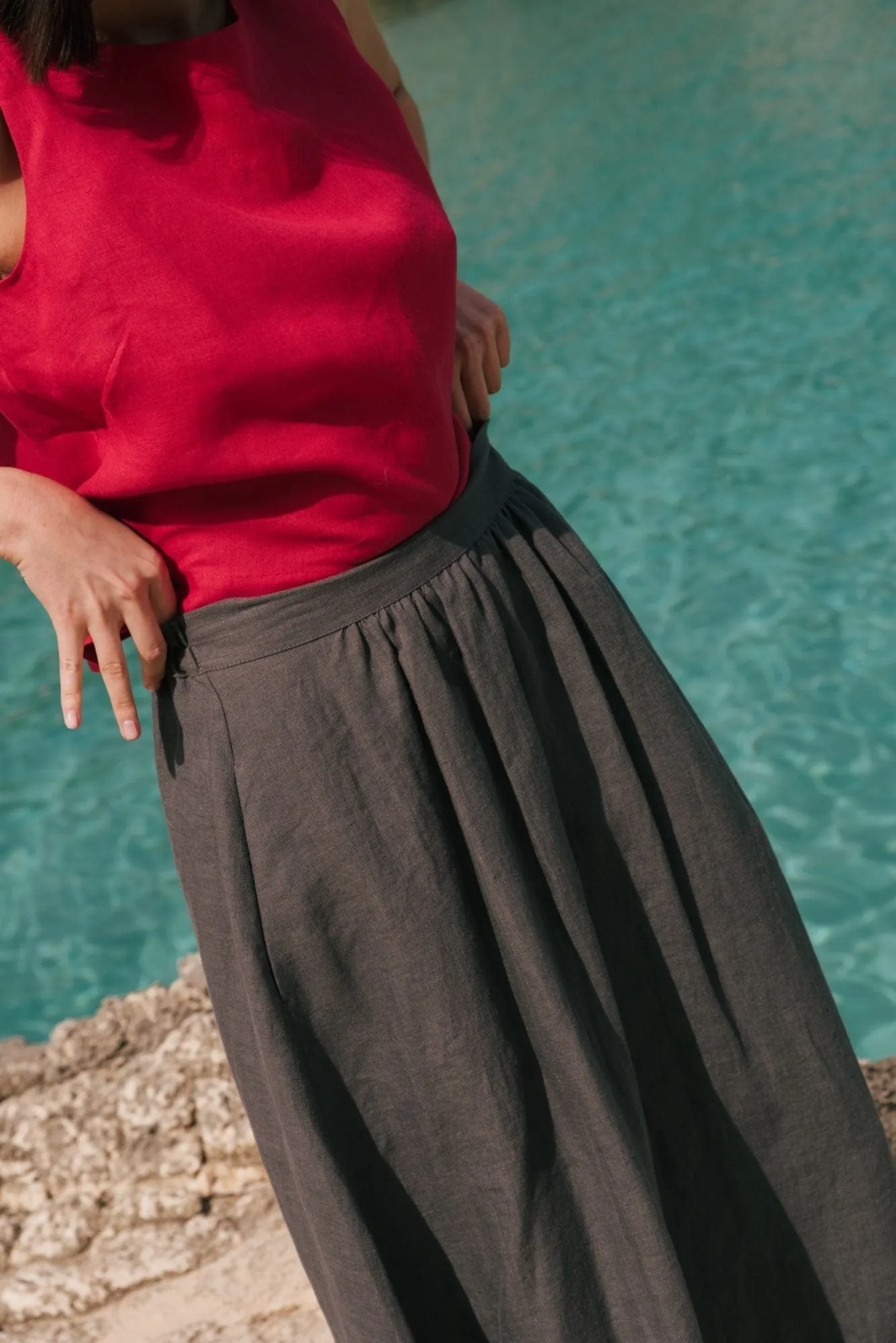 Mona Linen Long Skirt | Multiple Colours