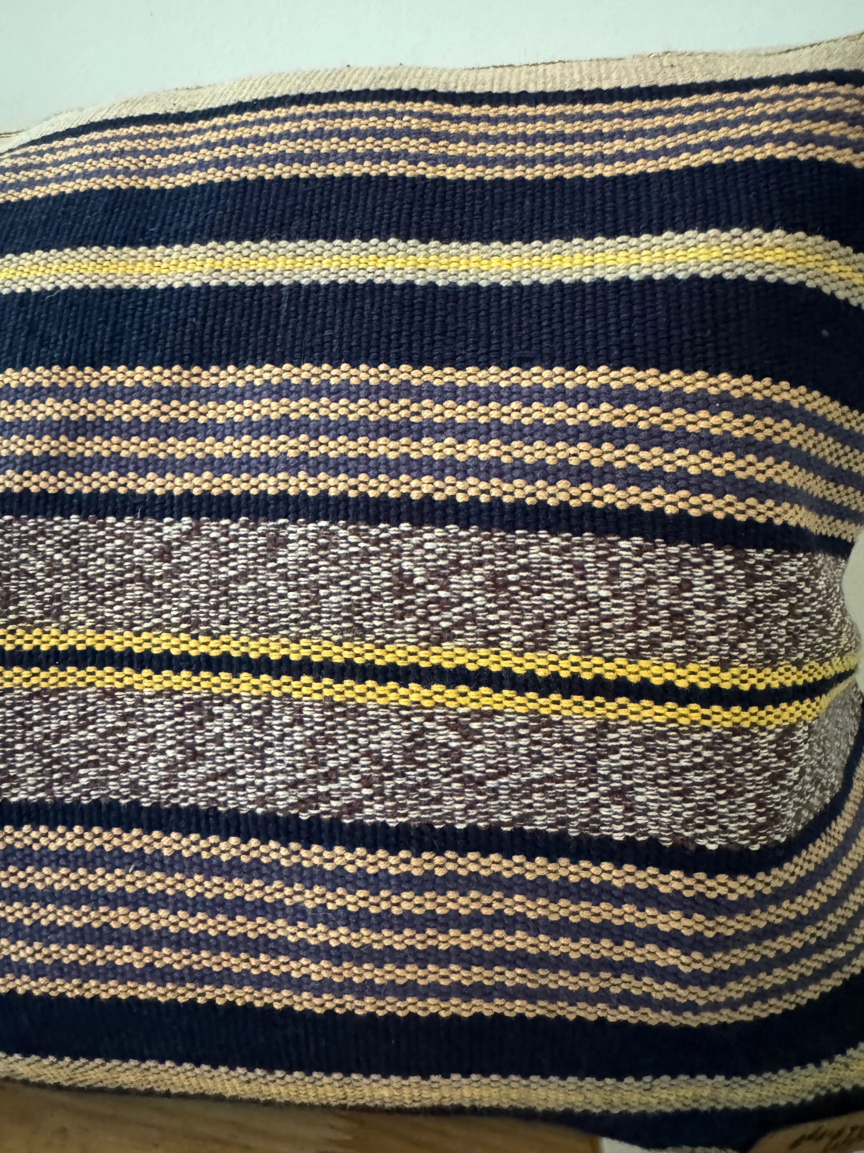 Navy/Yellow Ikat Lumbar Pillow Cover