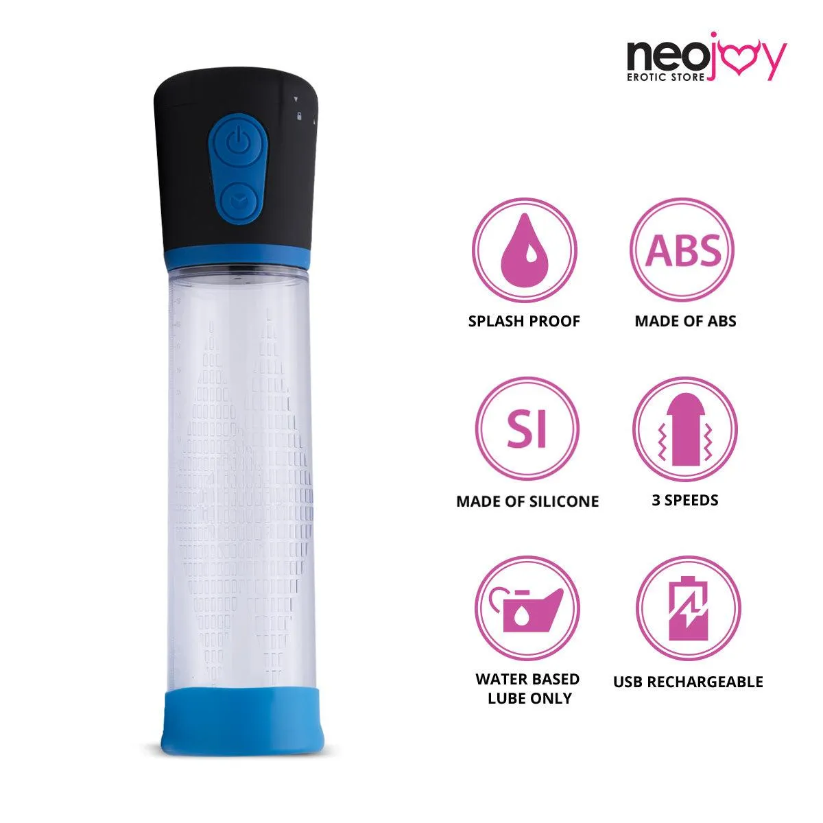 Neojoy Electric Male Penis Pump with Enhancer -  Silicone
