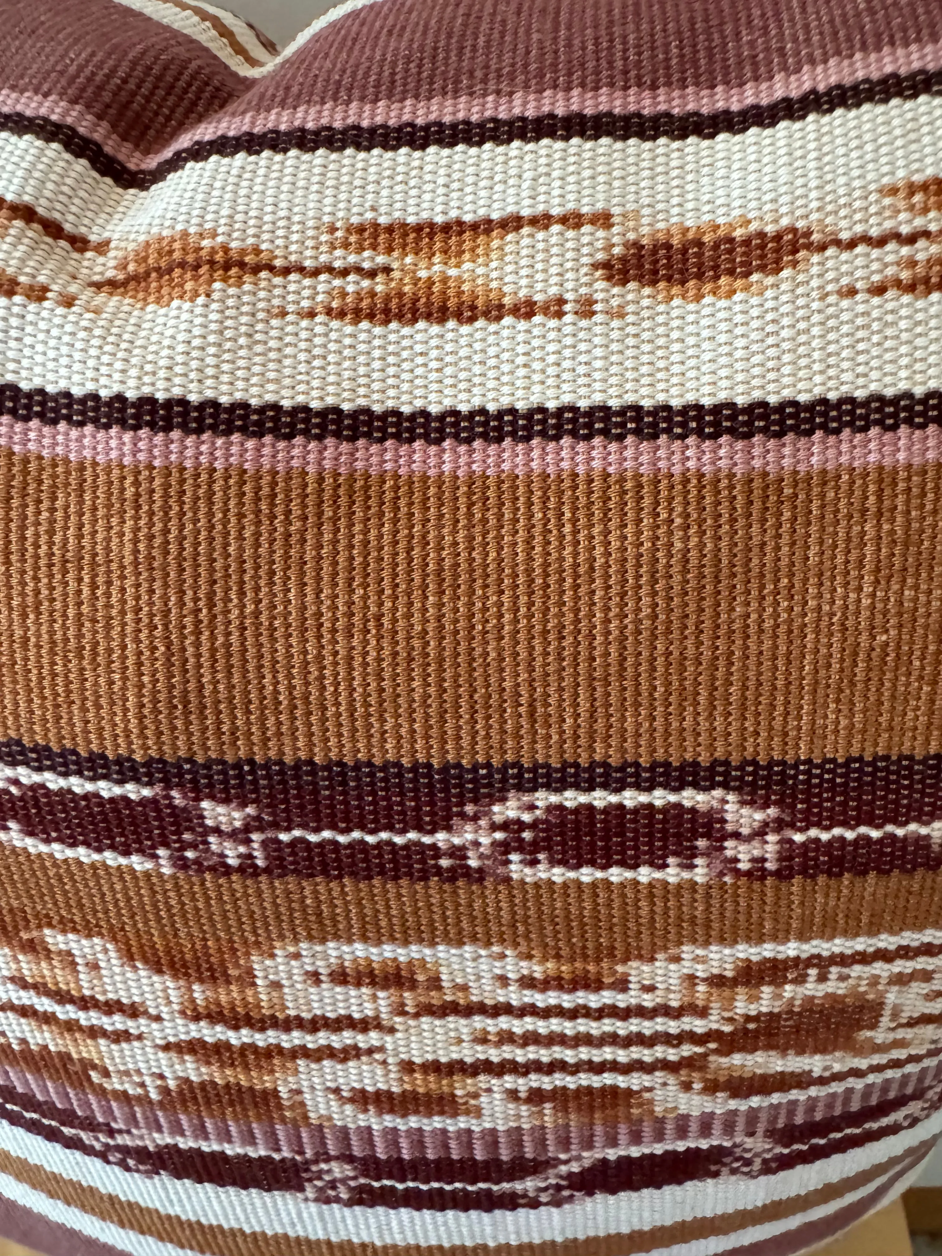 Neutral Light Brown Ikat Pillow Cover