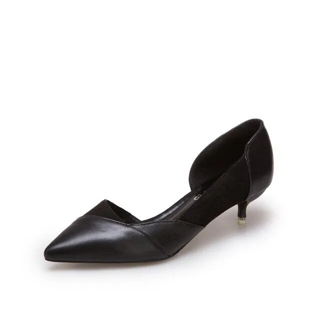 New Pointed Toe Leather Women Pumps Fashion Office Shoes Women Sexy High Heels Shoes Thin Heel Women 's Wedding Shoes