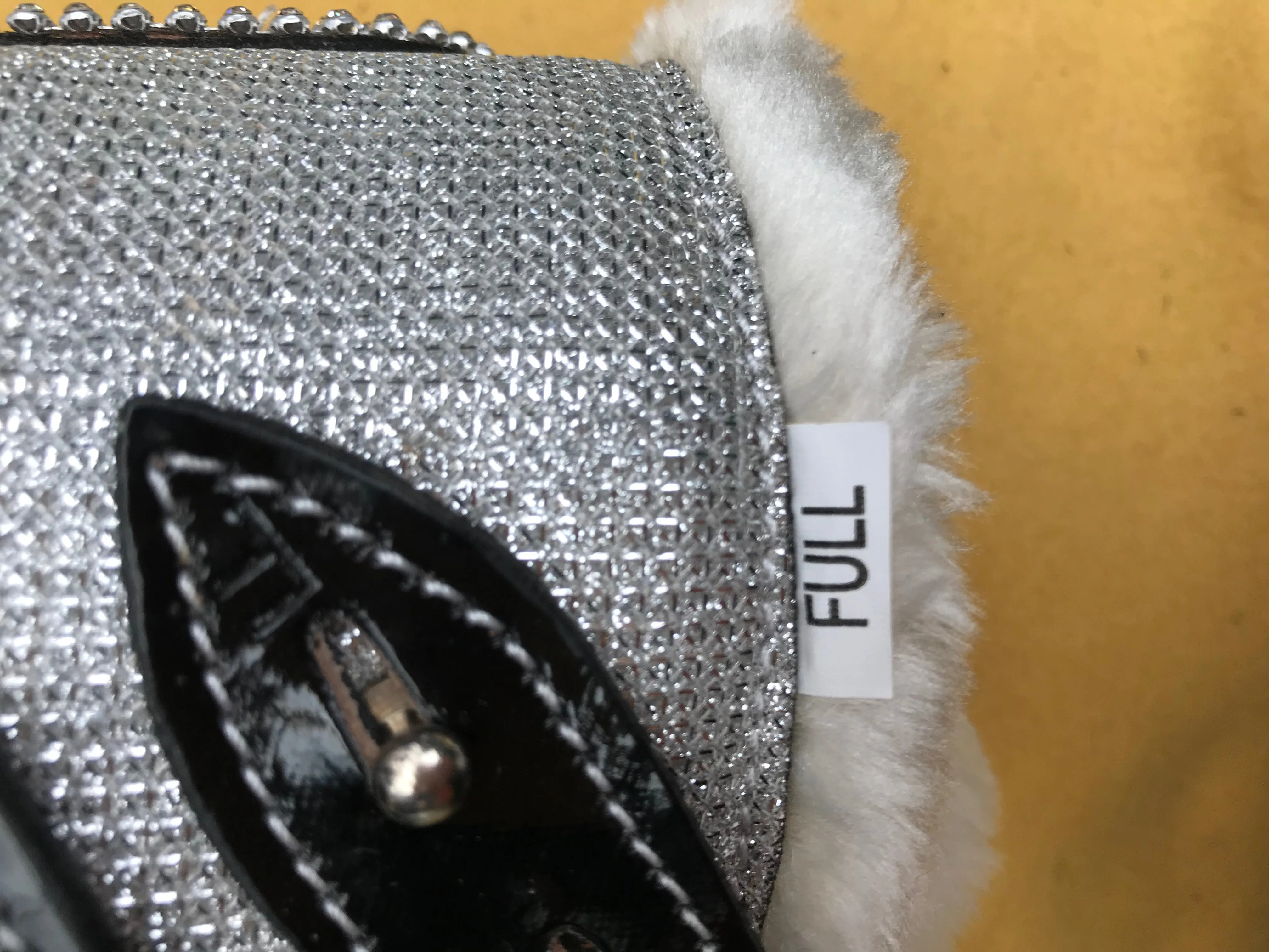 new wow range fetlock boots patient black with silver bling full size FREE POSTAGE