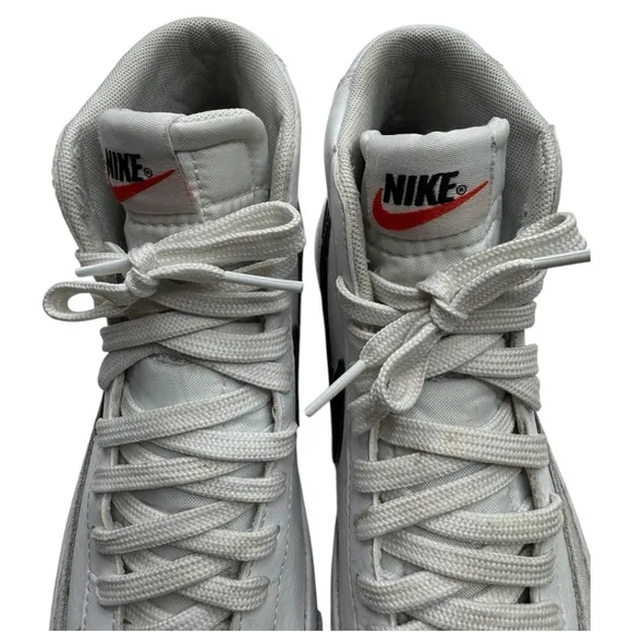 Nike Blazer Mid 77 Big Kid's White Black Youth Shoes DA4086-100 US Size 5Y