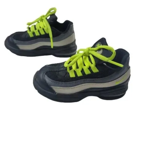 Nike Boys Air Max 95 Black Volt Sneakers Size 9