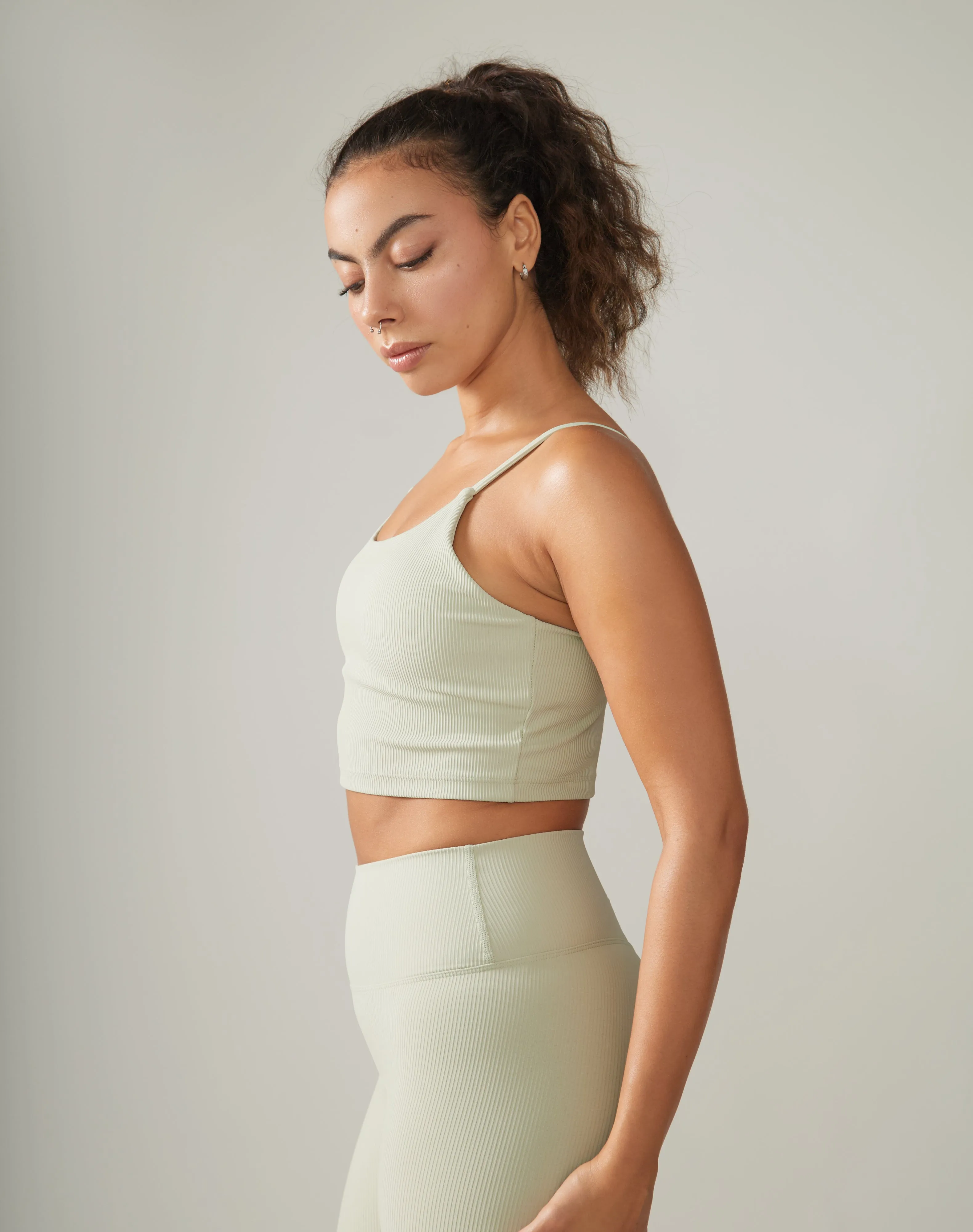 North Star Rib Soft Compression Sports Bra - Mint