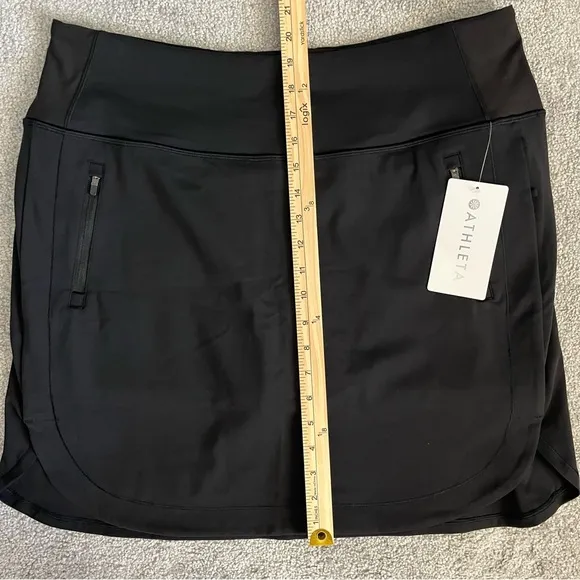 NWT Athleta Fairway High Rise Golf Skort 18&quot; In Black~ Women's Size XL