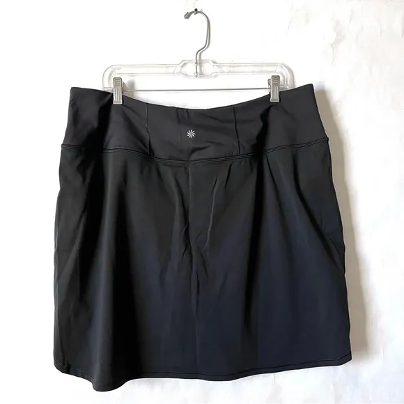 NWT Athleta Fairway High Rise Golf Skort 18&quot; In Black~ Women's Size XL