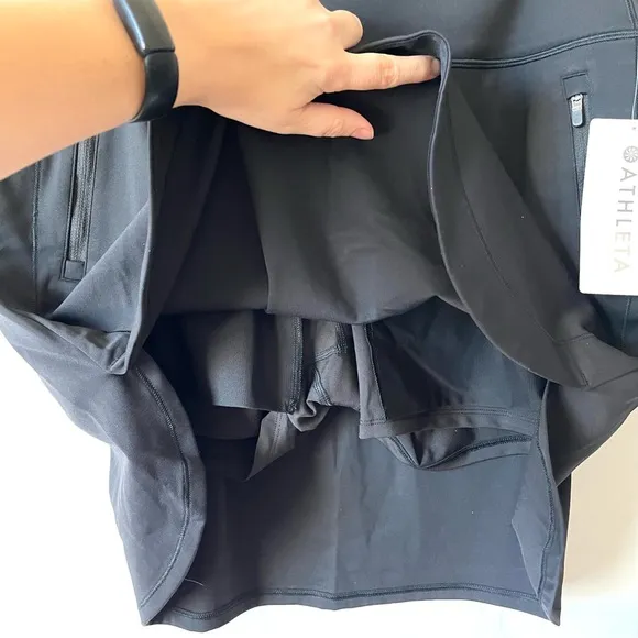 NWT Athleta Fairway High Rise Golf Skort 18&quot; In Black~ Women's Size XL