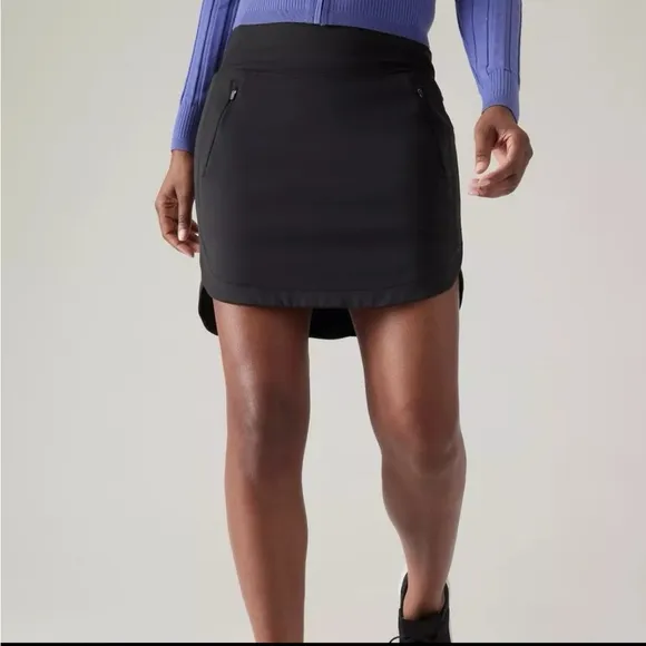 NWT Athleta Fairway High Rise Golf Skort 18&quot; In Black~ Women's Size XL