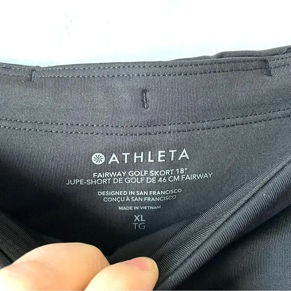 NWT Athleta Fairway High Rise Golf Skort 18&quot; In Black~ Women's Size XL