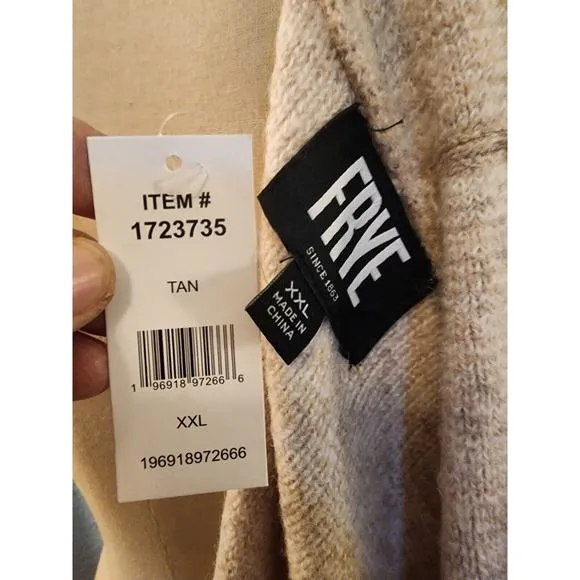 NWT Frye Women's The Cozy Cardigan Tan Southwestern Size 2XL