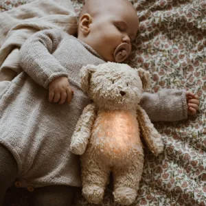 Organic Cotton Humming Bear with Night Light (Sand)