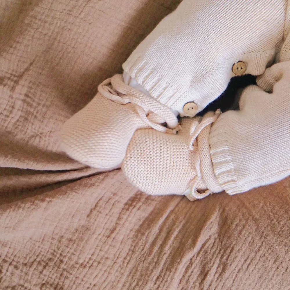 Organic Knitted Baby Booties - Soft Newborn Booties for Cozy Little Feet