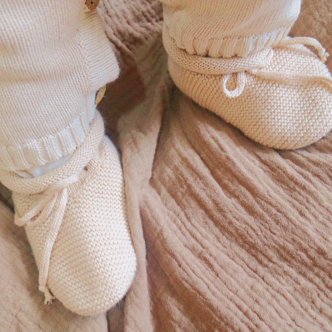 Organic Knitted Baby Booties - Soft Newborn Booties for Cozy Little Feet