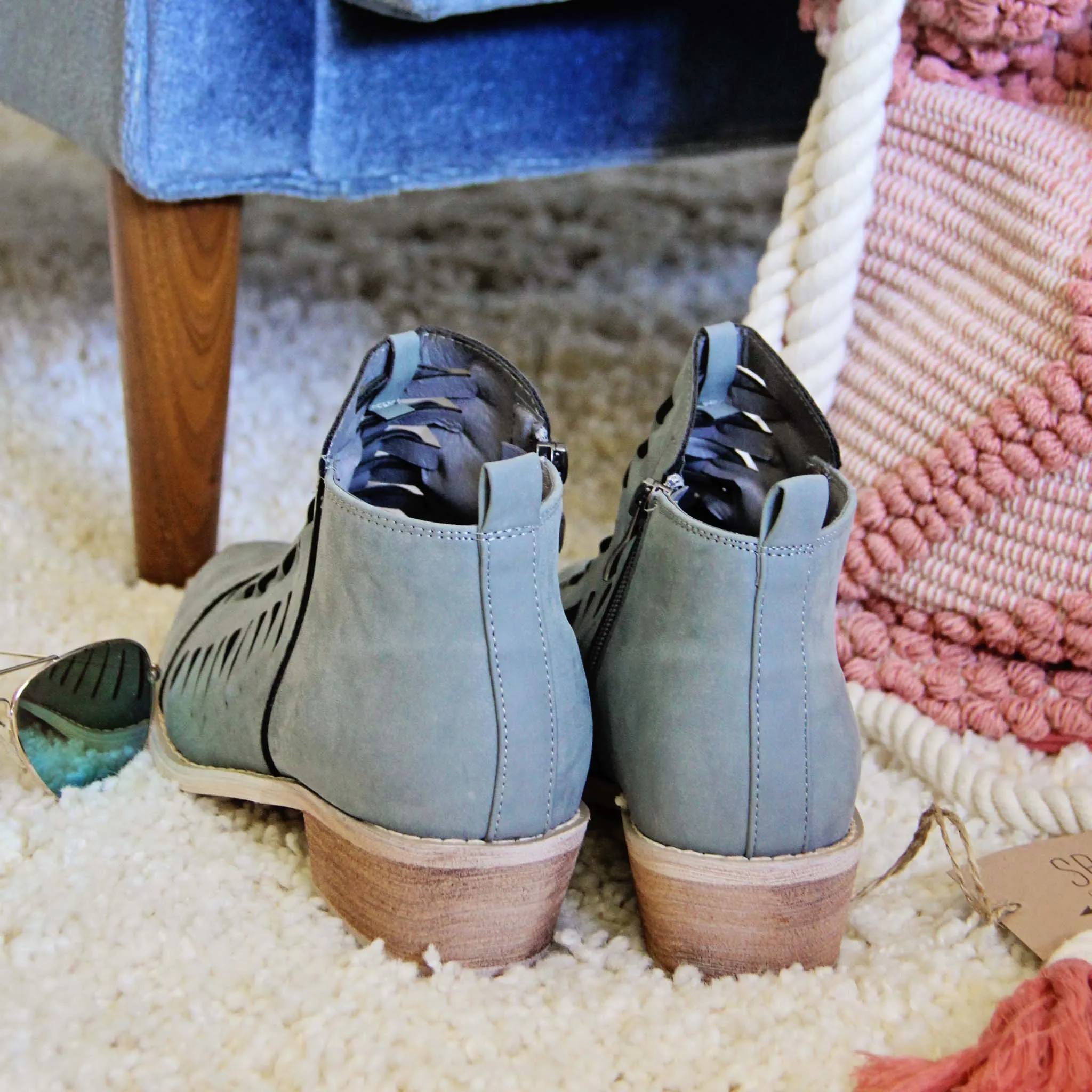 Ostara Woven Booties in Blue