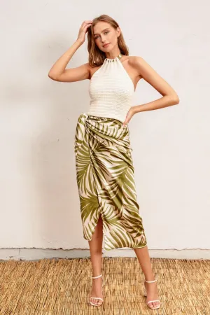 Palm Fronds Sarong Wrap Skirt