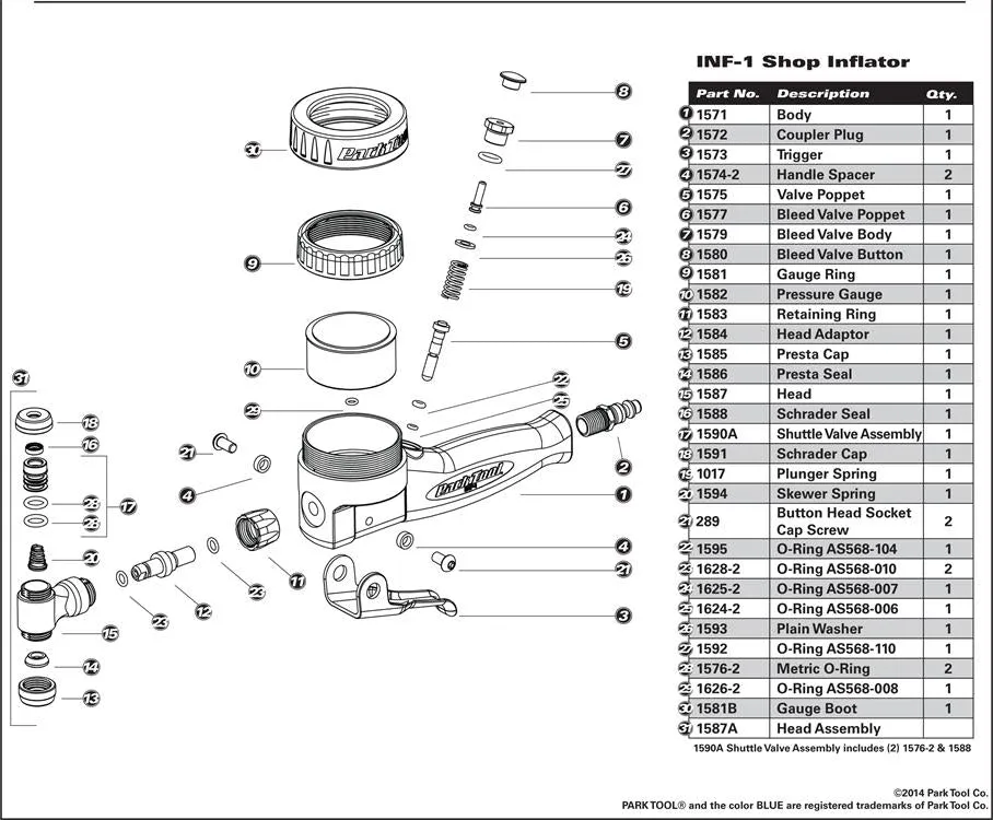 Park Tool - INF-1/2 Parts