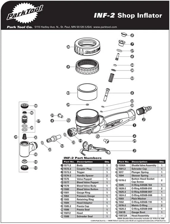 Park Tool - INF-1/2 Parts