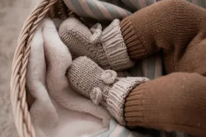 Pop Ya Tot Organic Cotton Beary Booties - Biscuit