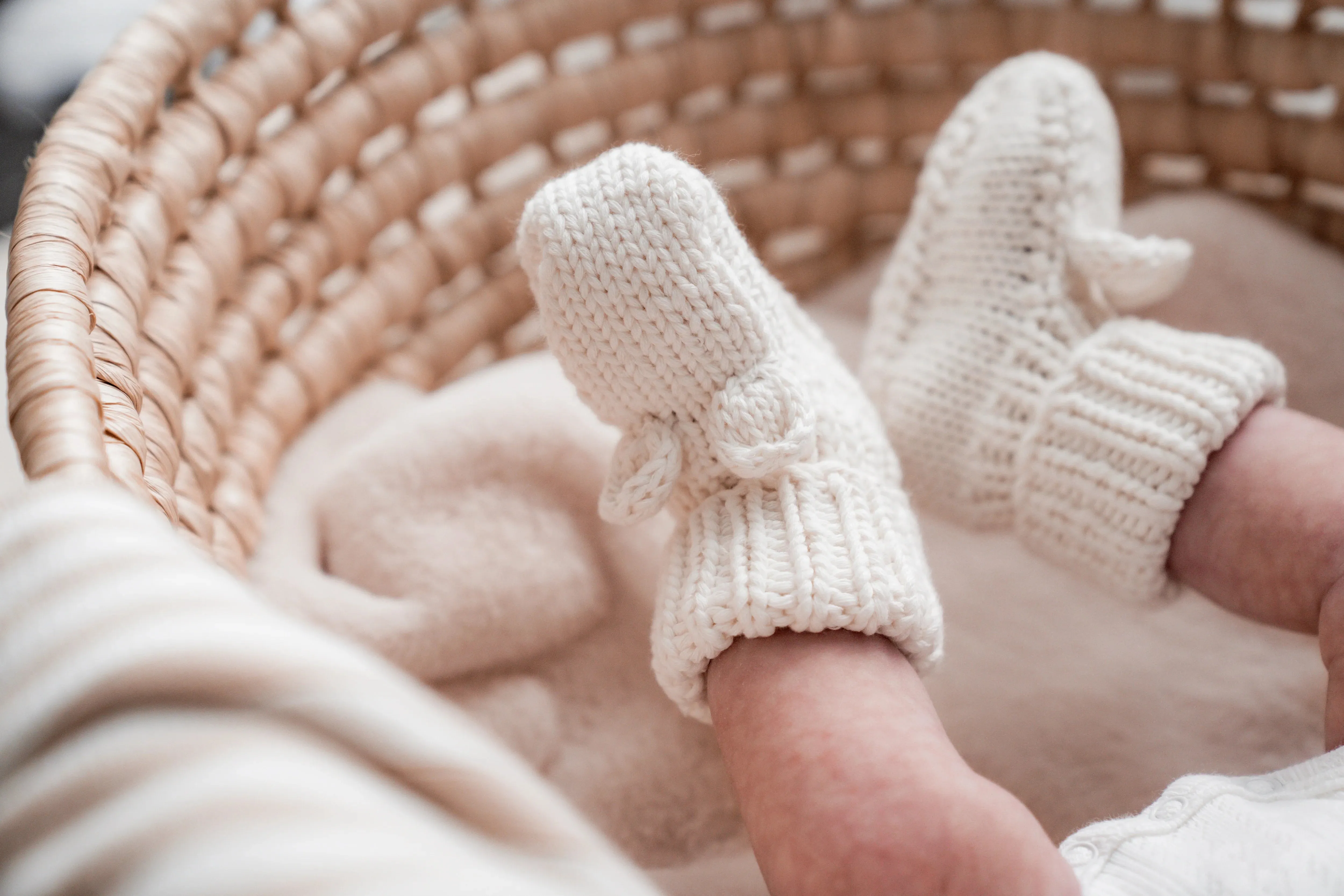 Pop Ya Tot Organic Cotton Beary Booties - Ivory