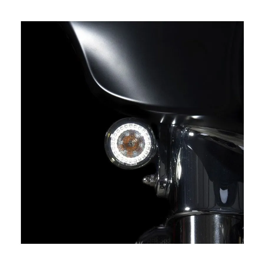ProBEAM Amber/White Dynamic Ringz Turn Signal Inserts For Harley XL, FX, & FL models