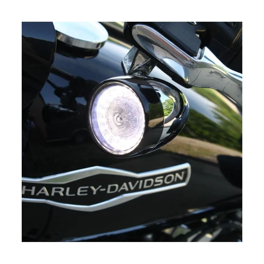 ProBEAM Amber/White Dynamic Ringz Turn Signal Inserts For Harley XL, FX, & FL models
