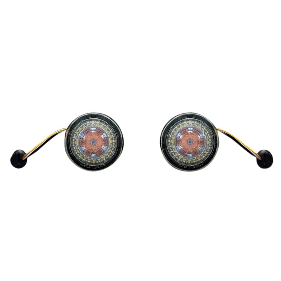 ProBEAM Amber/White Dynamic Ringz Turn Signal Inserts For Harley XL, FX, & FL models