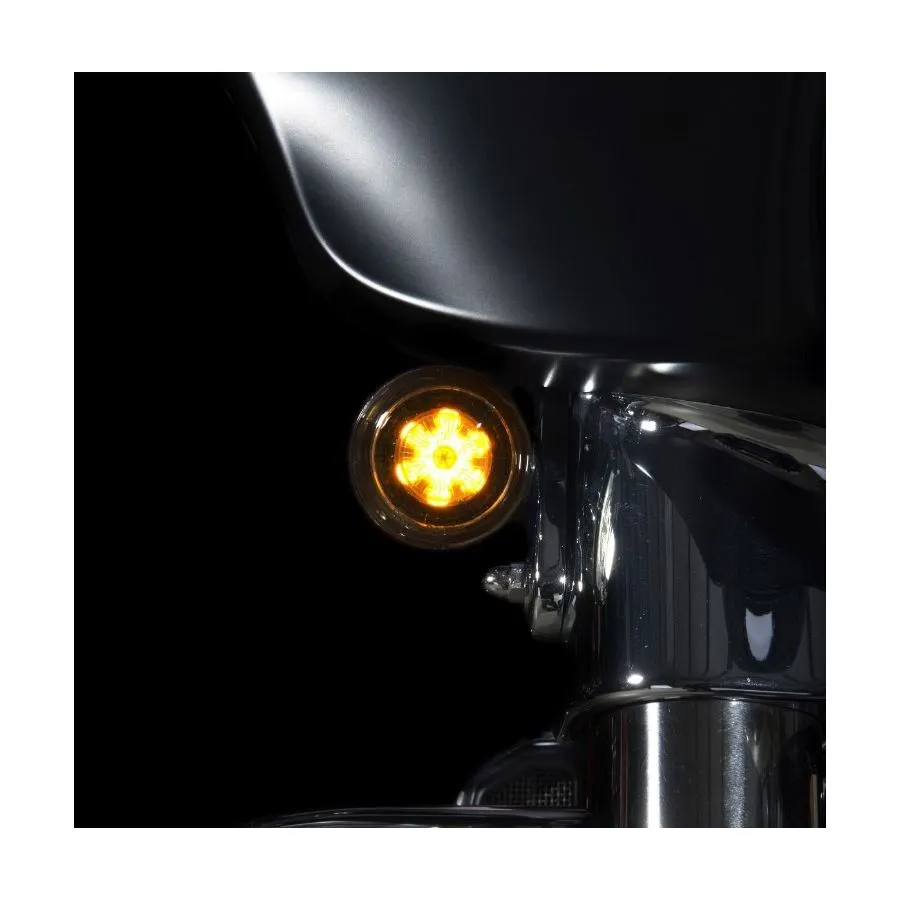 ProBEAM Amber/White Dynamic Ringz Turn Signal Inserts For Harley XL, FX, & FL models
