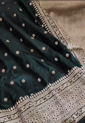 Pure Banarasi Khaddi Katan Silk Border Saree