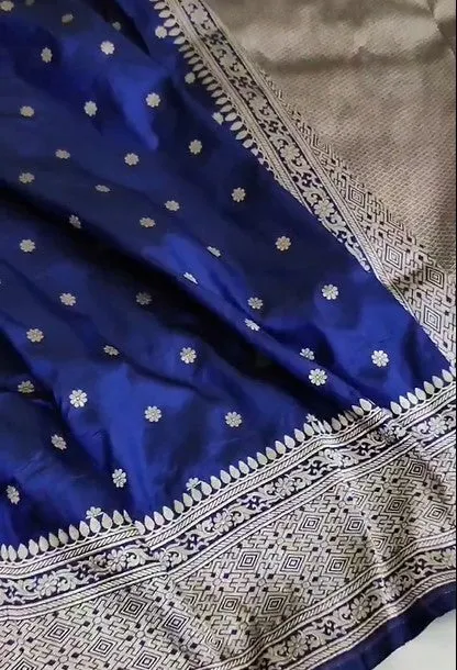 Pure Banarasi Khaddi Katan Silk Border Saree