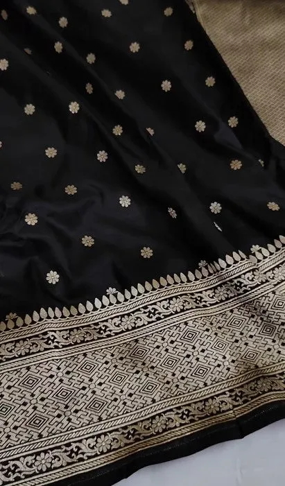 Pure Banarasi Khaddi Katan Silk Border Saree